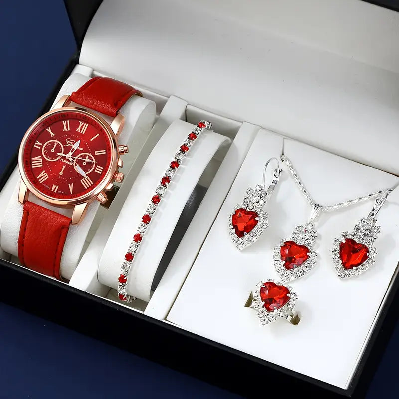 💖 Complete 5-in-1 Gift Set for Women – Timeless Elegance with a Sparkle of Love