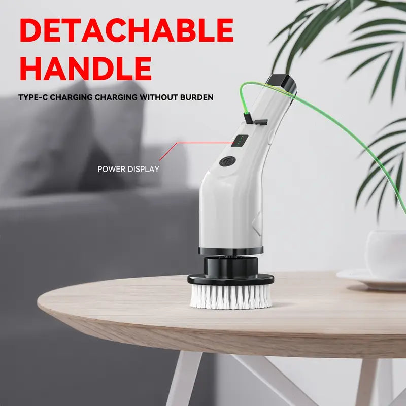 🧼⚡ 5-in-1 Electric Spin Scrubber – Cordless Handheld Power Cleaning Brush with 5 Replaceable Heads for Bathroom, Kitchen & Shoes