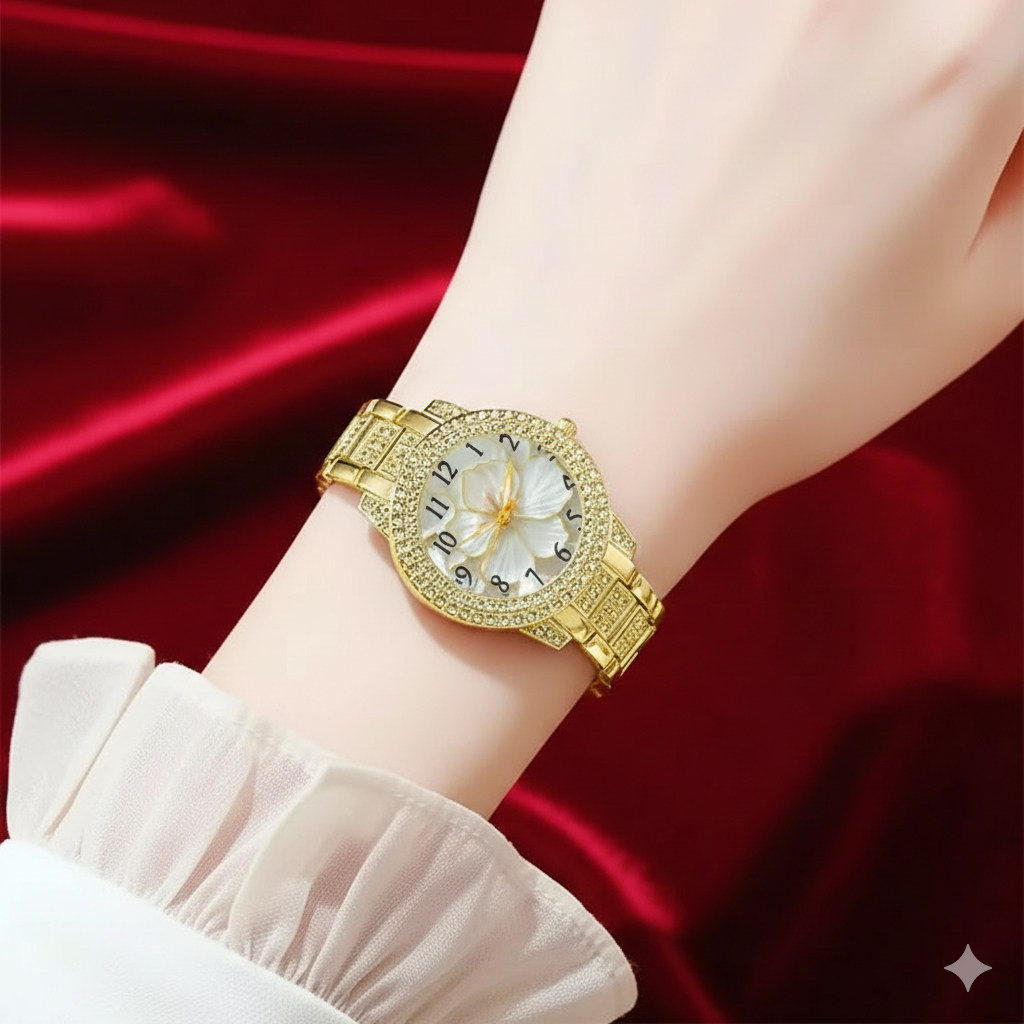 ⌚💎 6pcs Minimalist Quartz Watch & Jewelry Gift Set – Stainless Steel Shockproof Wristwatch with Matching Necklace, Earrings, Bracelet & Ring | Elegant Luxury Set for Women